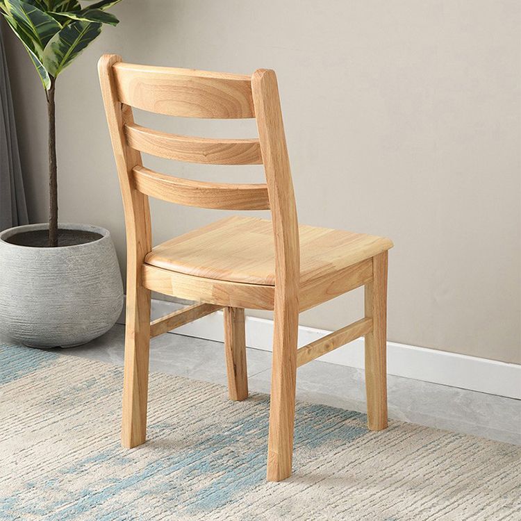 Contemporary Indoor Ladder Back Solid Wood Armless Dining Chair