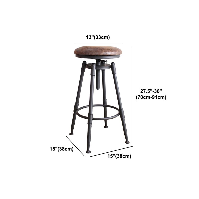 Rotating Barstool Industrial Style 4 Legs Bar Stool for Dining Room