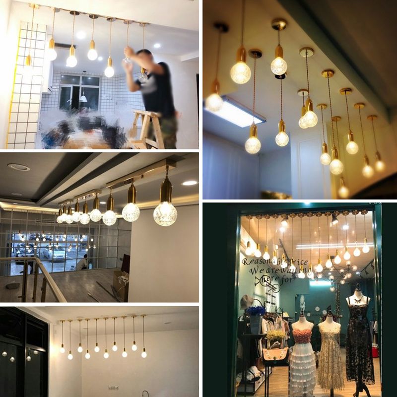 Loft Style Bulb Ceiling Lighting Fixture Metal Down Lighting Pendant for Cloth Shop