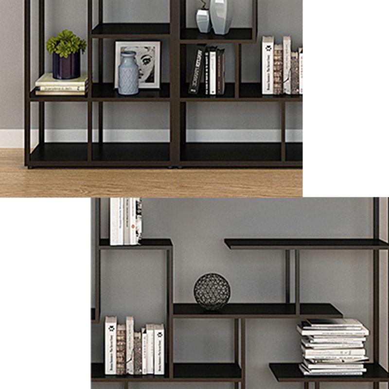 Metal Black Shelf Bookcase Contemporary Bookshelf for Home Office
