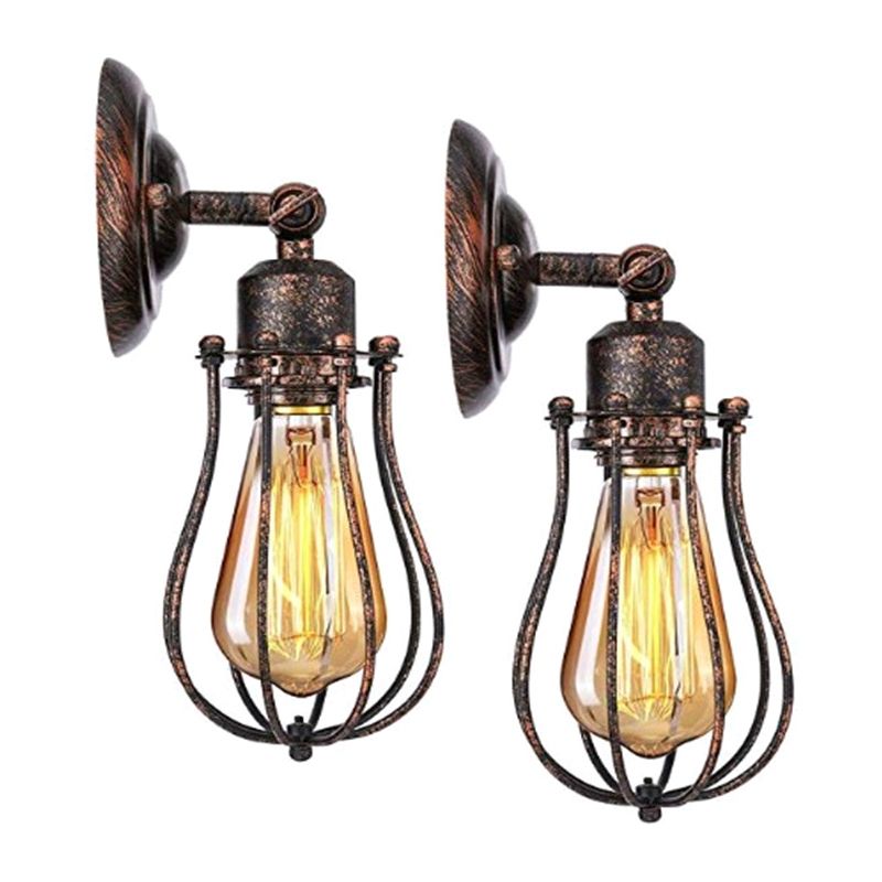 Pear Semi Flush Mount Light Fixture Industrial Metallic Ceiling Mount Chandelier for Bedroom