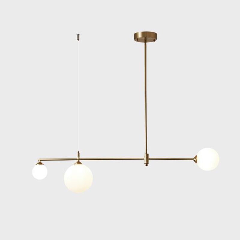 Glass Linear Hanging Lamp Kit Modern Hanging Island Lights for Dining Room