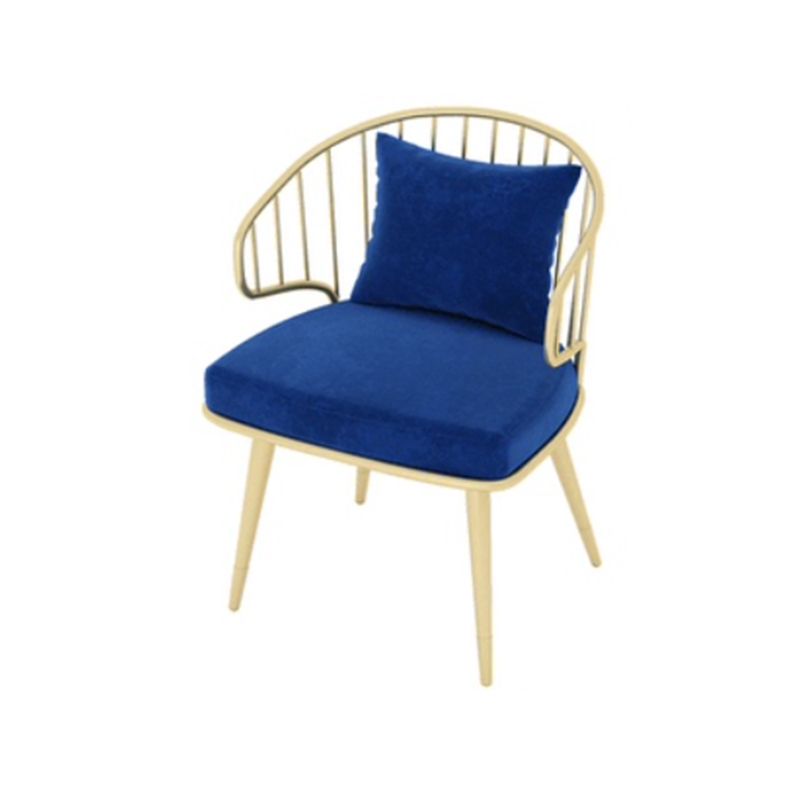 Metal Arm Chair Glam Style Windsor Back Dining Chair for Dining Room