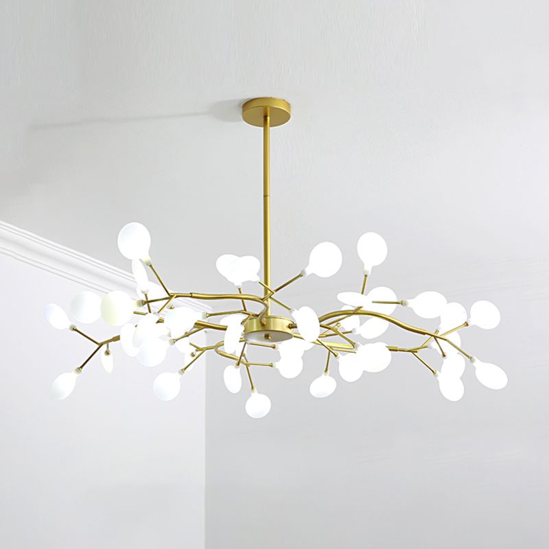 Nordic Trendy Firefly Chandelier Acrylic Living Room Ceiling Suspension Lamp in Gold