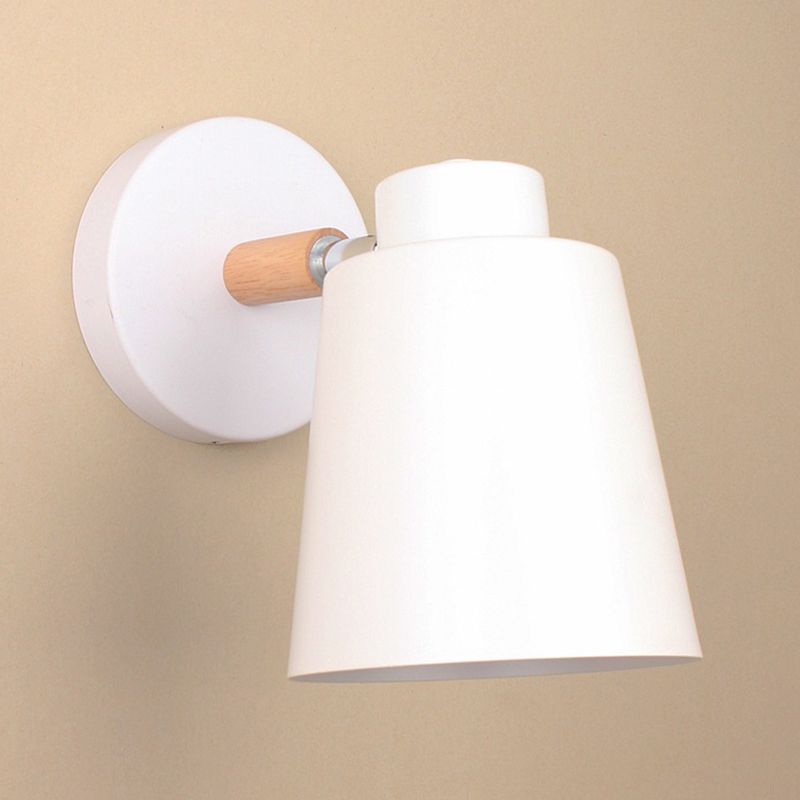 Contemporary Single Black/White Bathroom Vanity Light Shaded Bath Bar with Metal