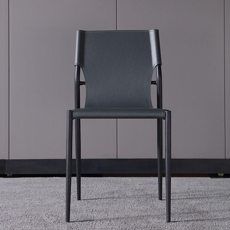 Sillas de comedor estilo moderno Silla auxiliar de cocina sin brazos con patas de metal