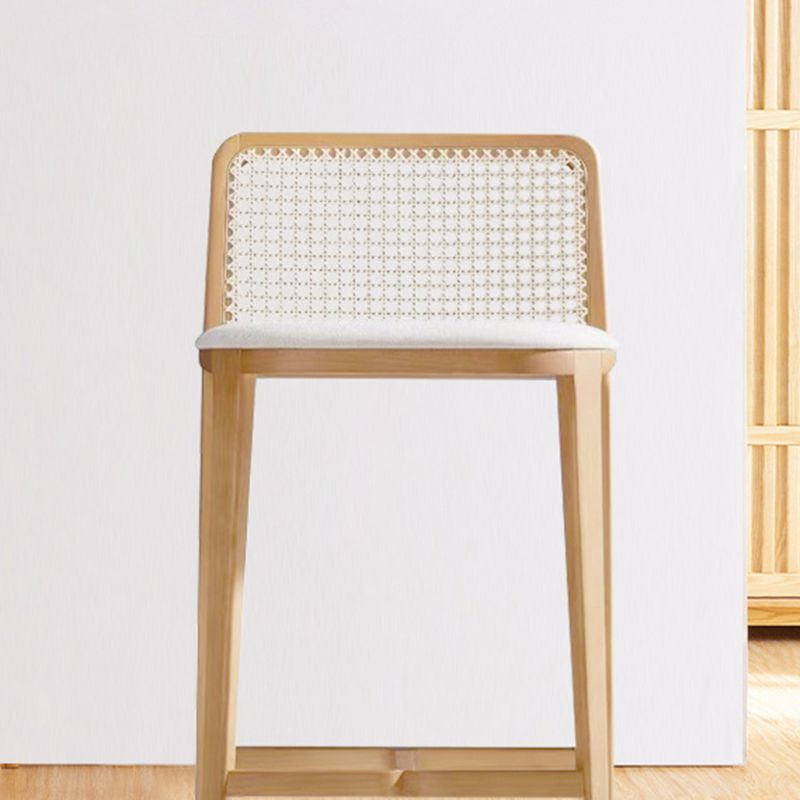 Solid Wood Counter Height Stools with Footrest for Living Room
