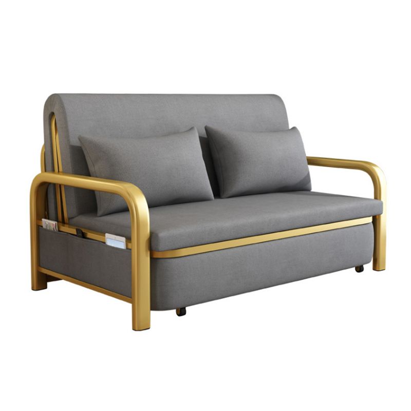 Gray Faux leather Sleeper Sofa 35.43" Wide Foldable Sofa Bed with Cushion Back