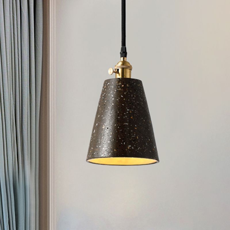 Cone Pendant Lighting in Nordic Style Cement 1 Light Black/Grey/White Hanging Light