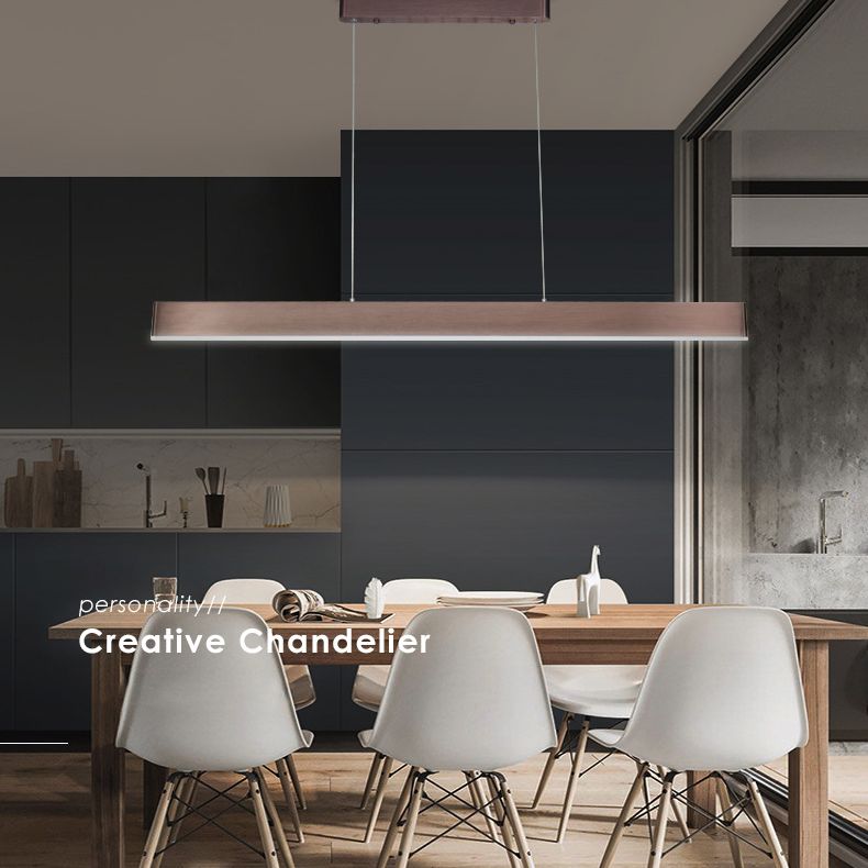 Rectangle Island Chandelier Lights Simplicity Acrylic Chandelier Lighting Fixtures for Restaurant