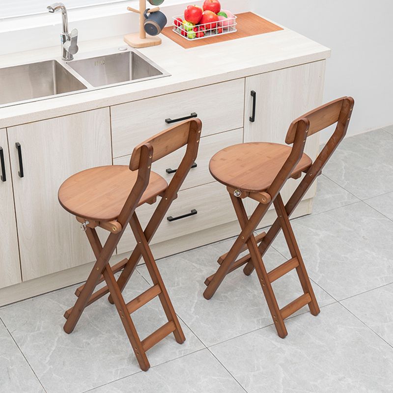 Contemporary Folding Counter Bar Stool Armless Wood Bar Stool with Footrest