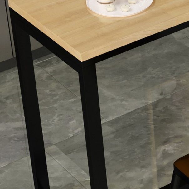 Table à manger en marbre et bar en bois avec table rectangle Table à chevalets en haut - 41,3 "H