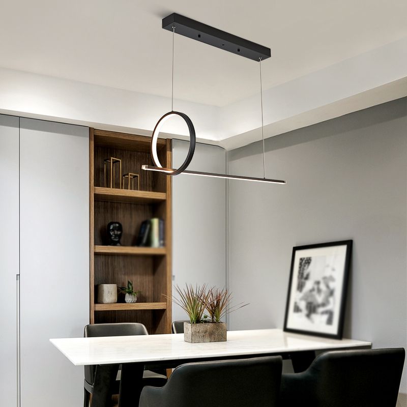 Idées d'éclairage d'île linéaire de forme moderne