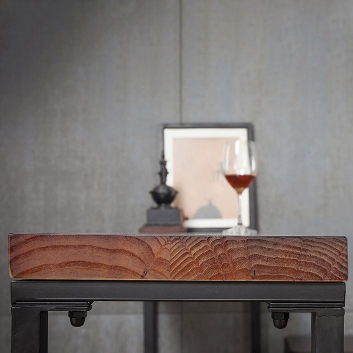 Glam Footrest Bar Wine Table Rectangle Trestle Solid Wood Cocktail Bar Table