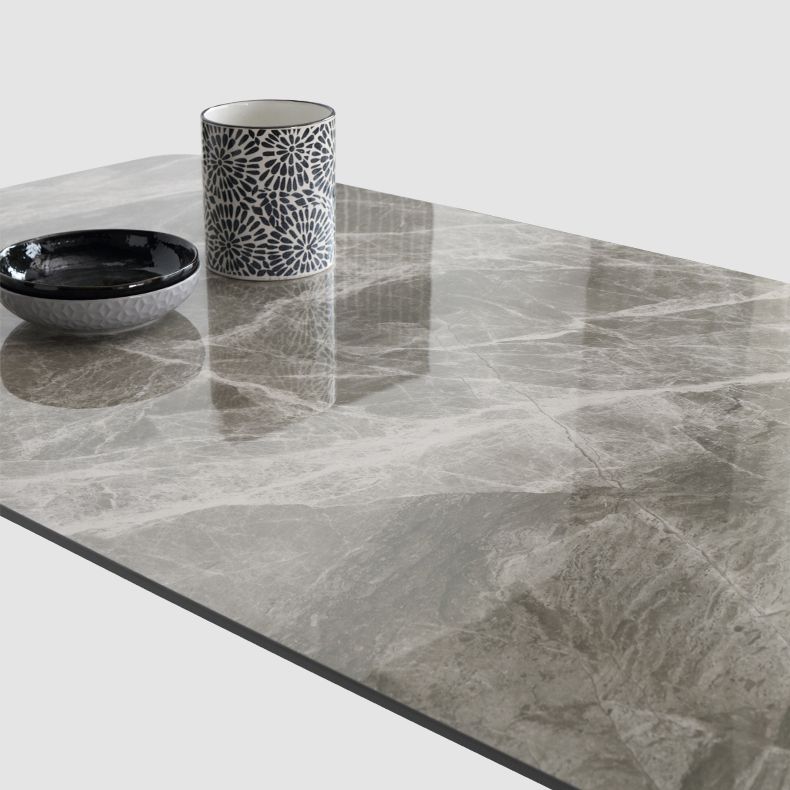 Minimalist Style Dining Table Set with Rectangle Shape Table and Upholstered Chairs