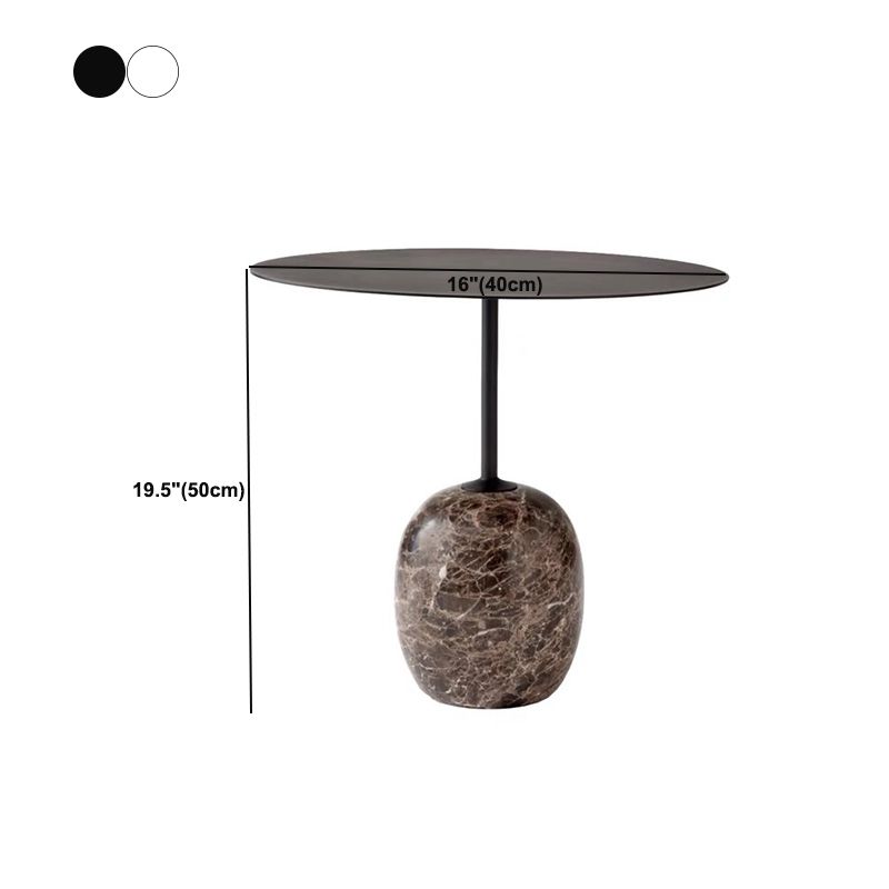 Round Metal Table Marble Pedestal Base Base Medieval Modern Style Side Table