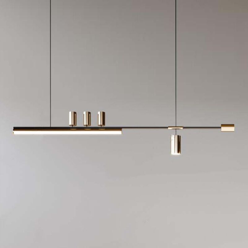 3/6-Light Black Kitchen Island Lighting Modernism Metal Ceiling Light