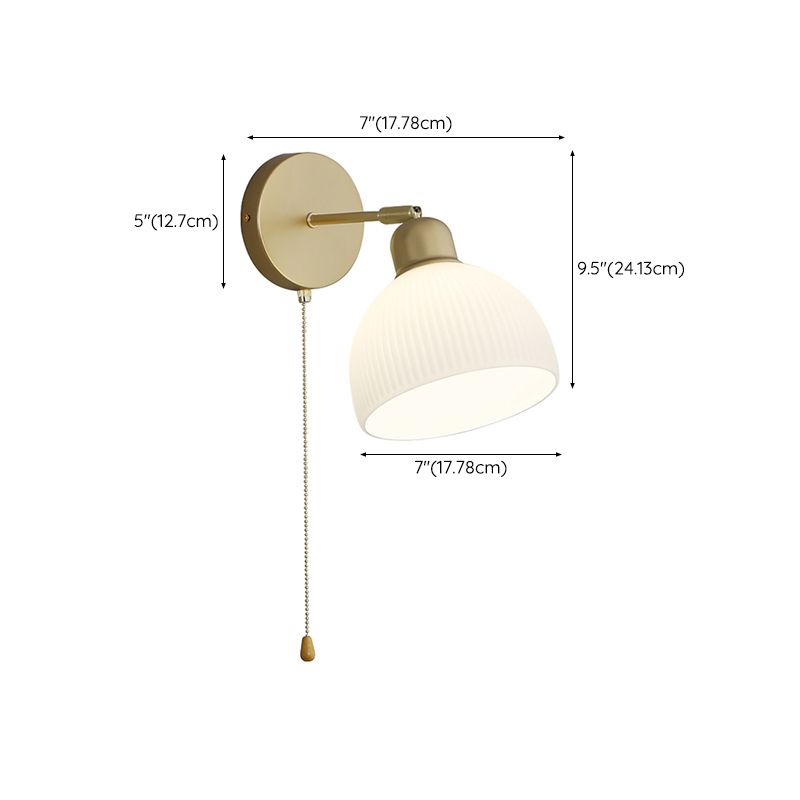 American Style Copper Wall Light Dome Shape Wall Lamp for Living Room