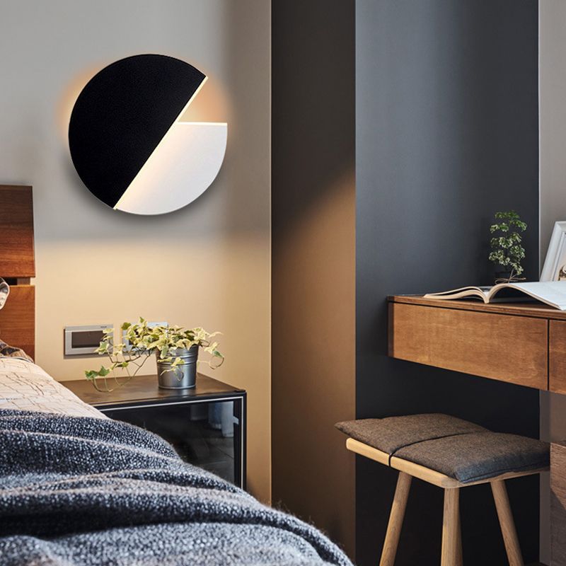 Iluminación de pared de sombra redonda de metal lámpara de pared de luz simple moderna
