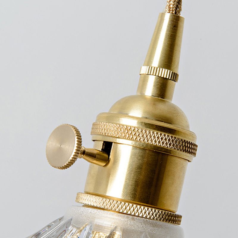 Glazen gearceerde hangende plafondlicht Minimalistische stijl Hangend hanglampje in goud