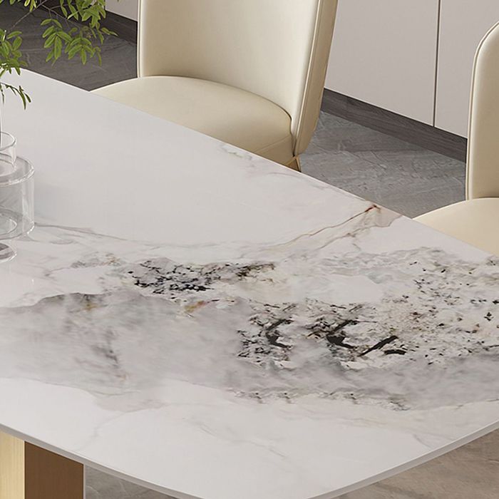 Luxurious Sintered Stone Top Dining Set Rectangle 1/4/5/6/7 Pieces Dining Room Table Set