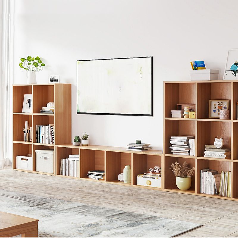 11.8" W Wooden Square Bookshelf Modern Closed Storage Bookcase for Home Office