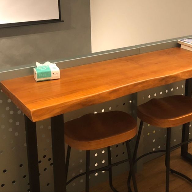 42-inch Height Cocktail Bar Table Industrial Style Wood Top Bar Table for Coffee Shop