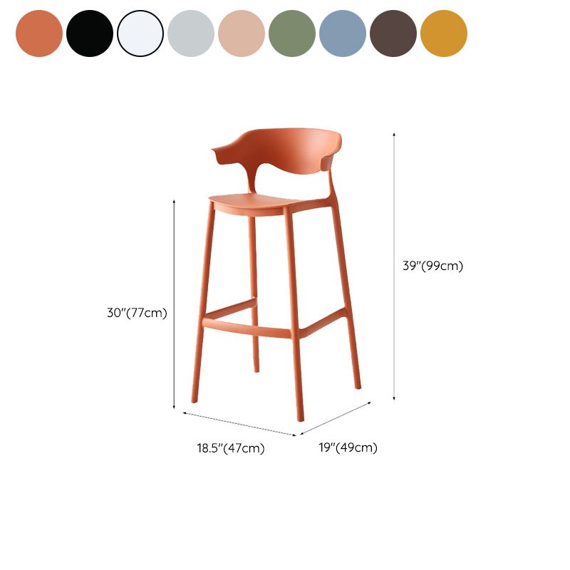 Indoor Plastic Armless Bar Height Stool Industrial Stackable Low Back Bar Stool