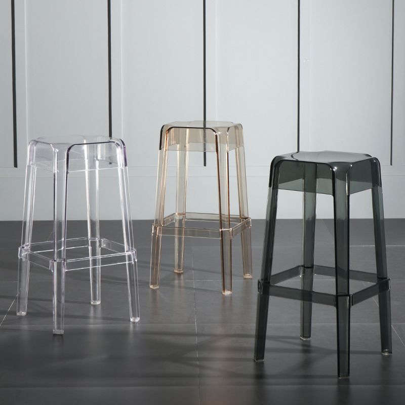 Modern Style Backless Bar-stool Plastic Counter Bar Stool with Plastic Legs for Home