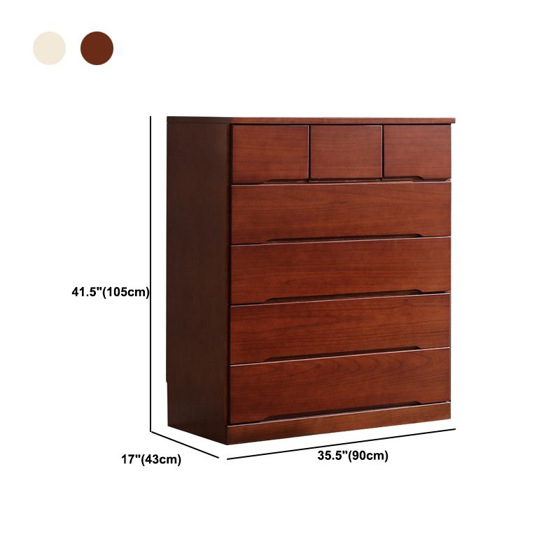 Modern Solid Wood Chest Bedside Storage Chest with Drawers and Doors