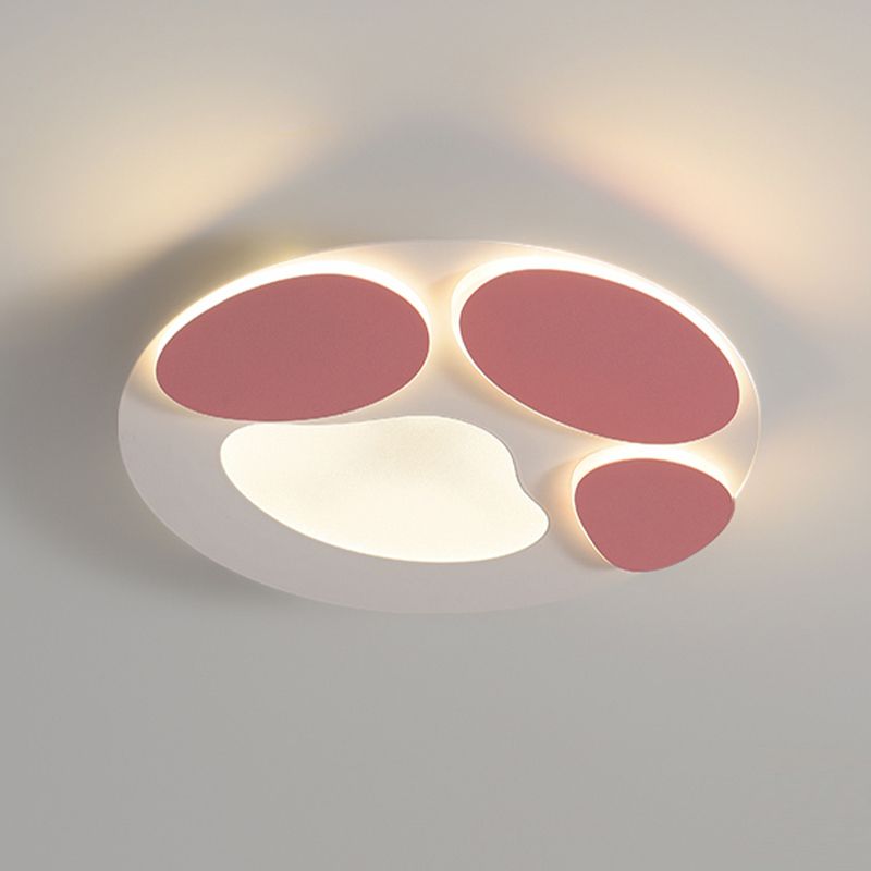 Metal Modern Flush Mount Circular Shape Ceiling Light with Acrylic Shade for Bedroom