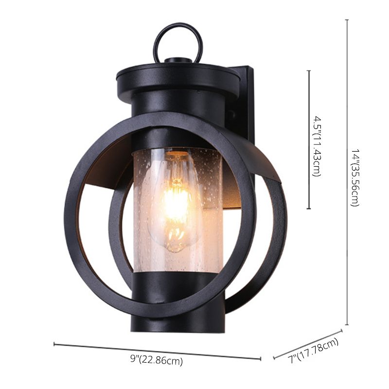 Vintage Circles Wall Mount Lighting Glass Wall Mounted Lighting for Courtyard