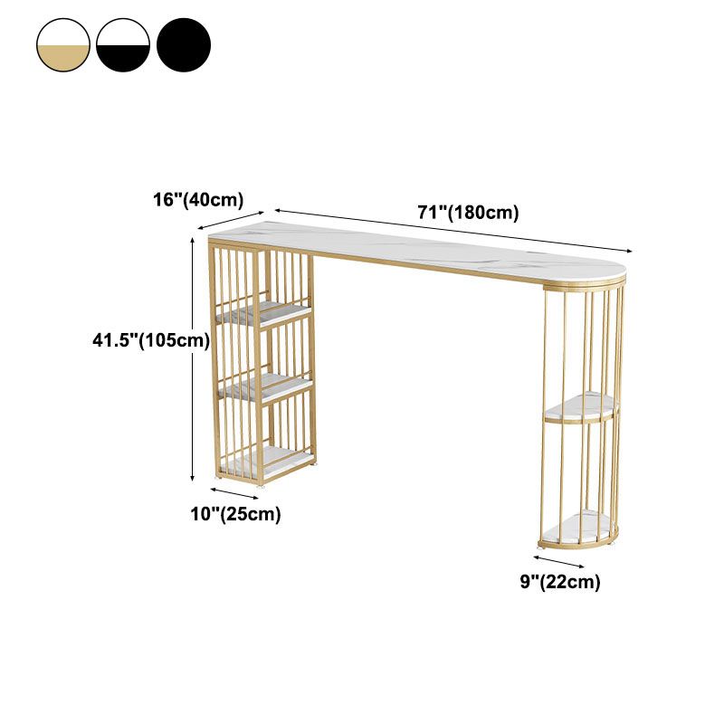 42-inch Height Cocktail Bar Table Nordic Metal Base Bar Height Storage Table