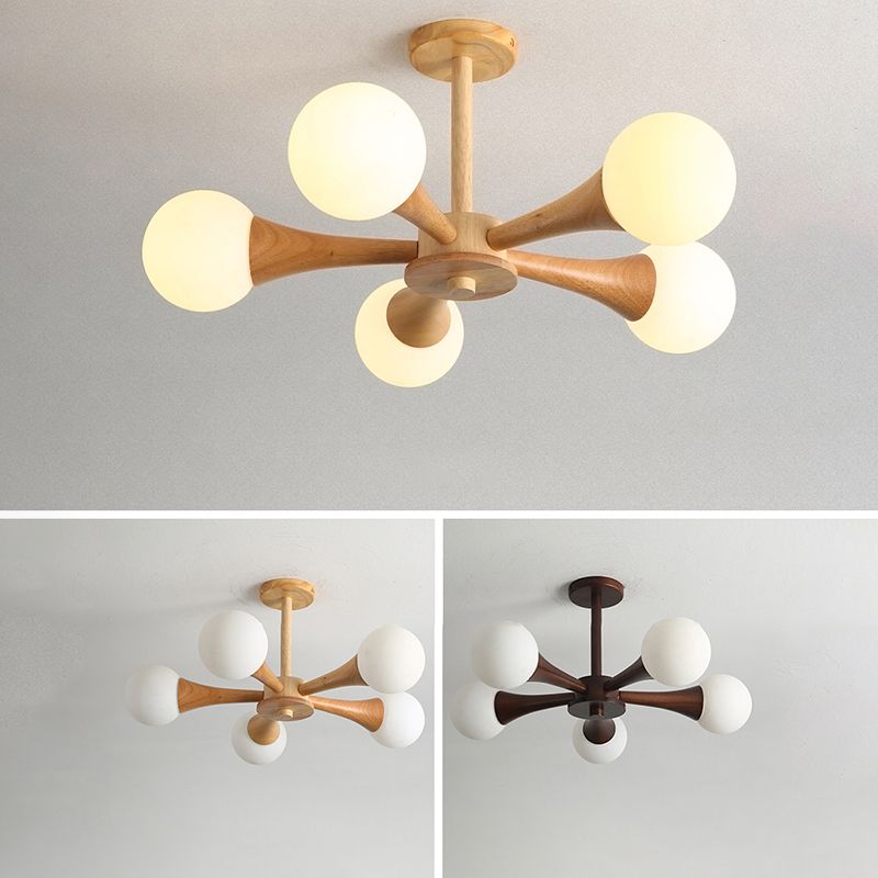 Globe Kronleuchterleuchten moderne Multi-Head-Kronleuchterlampe mit Glasschatten