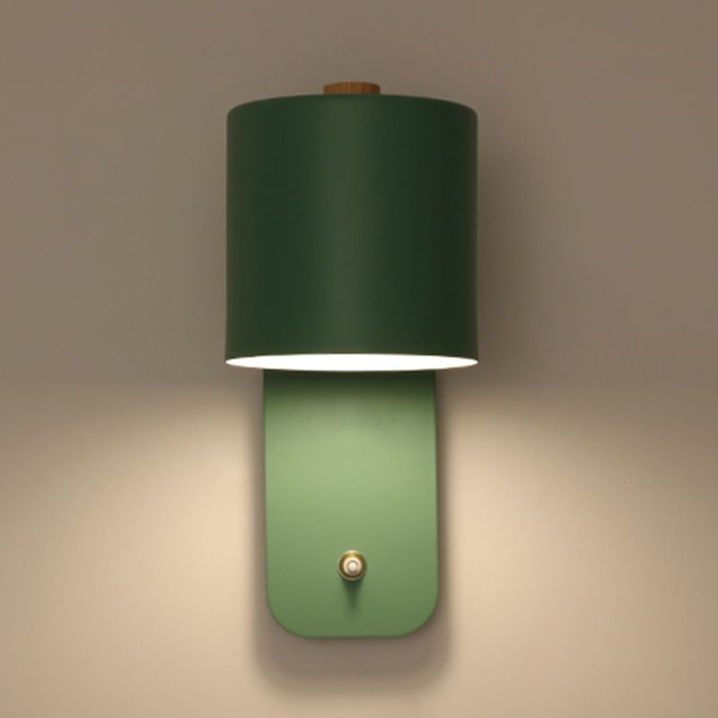 Nordic Style Iron Wall Light Cylinder Shape Rotatable Wall Lamp for Living Room