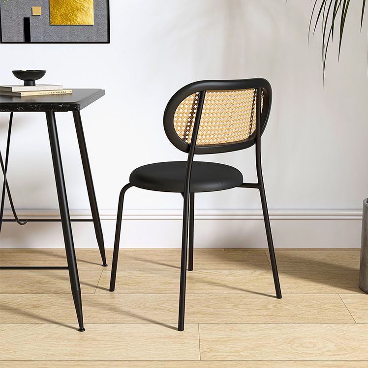 Ensemble de chaises de style contemporain en métal, chaises de salle à manger de cuisine à dossier ouvert