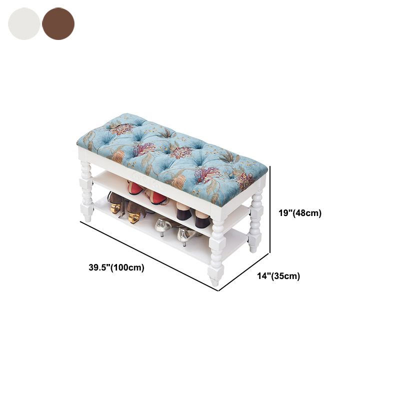 Upholstered Shelves Seating Bench Cushioned Entryway and Bedroom Bench with Legs