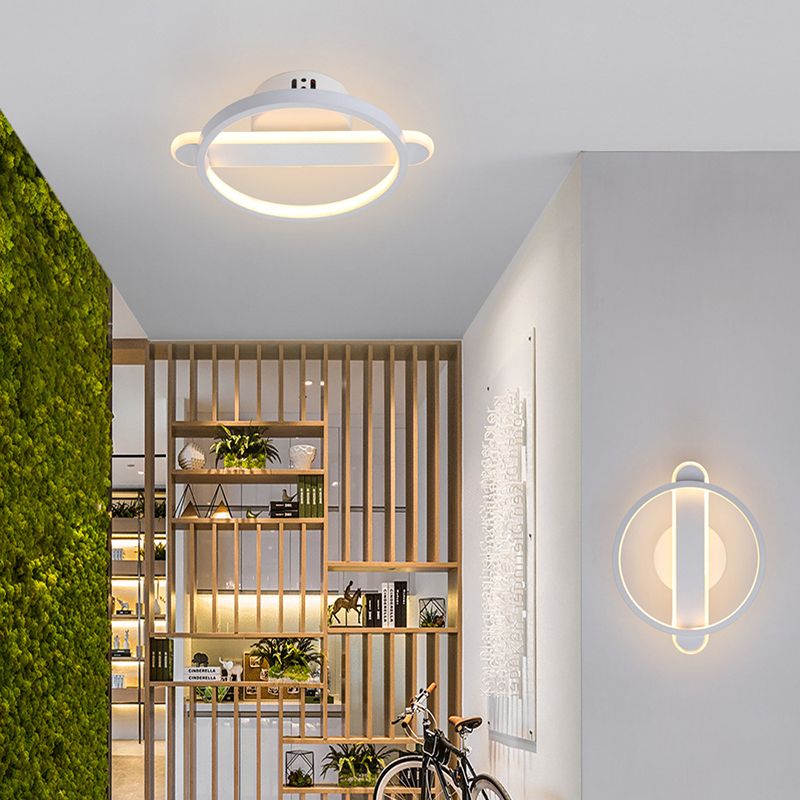 1 lumière du cercle de cercle Light Light Metal Mur de style moderne pour le chevet de l'hôtel