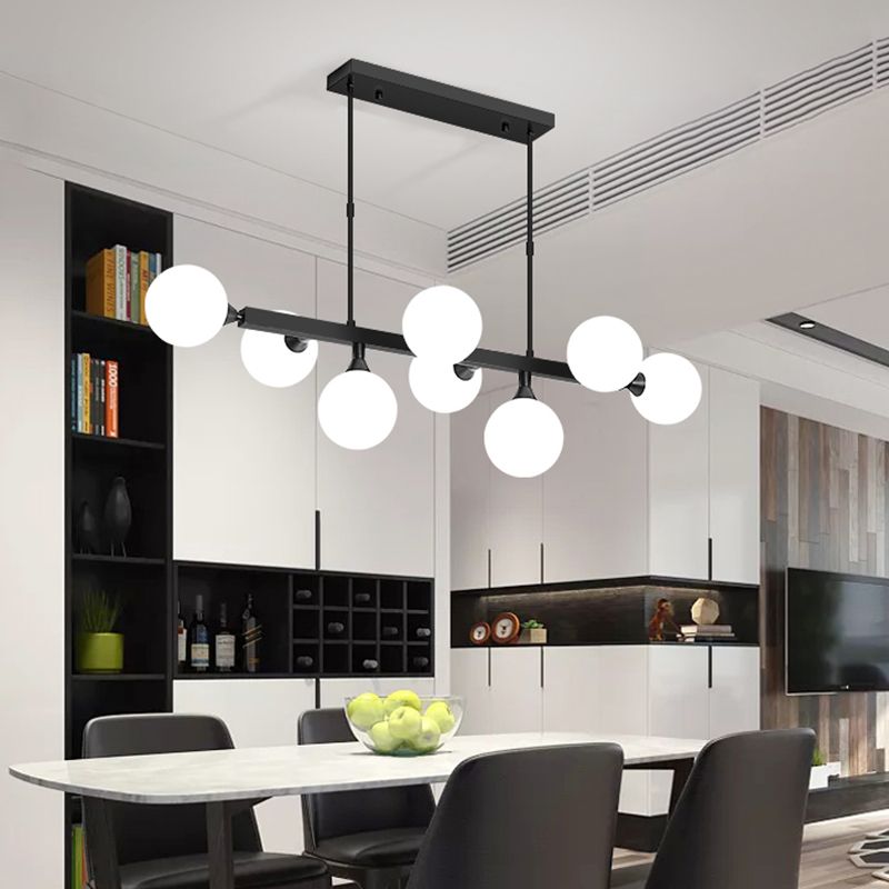 Opaline Glass Molecular Island Lighting Postmodern Style Suspension Light for Dining Room