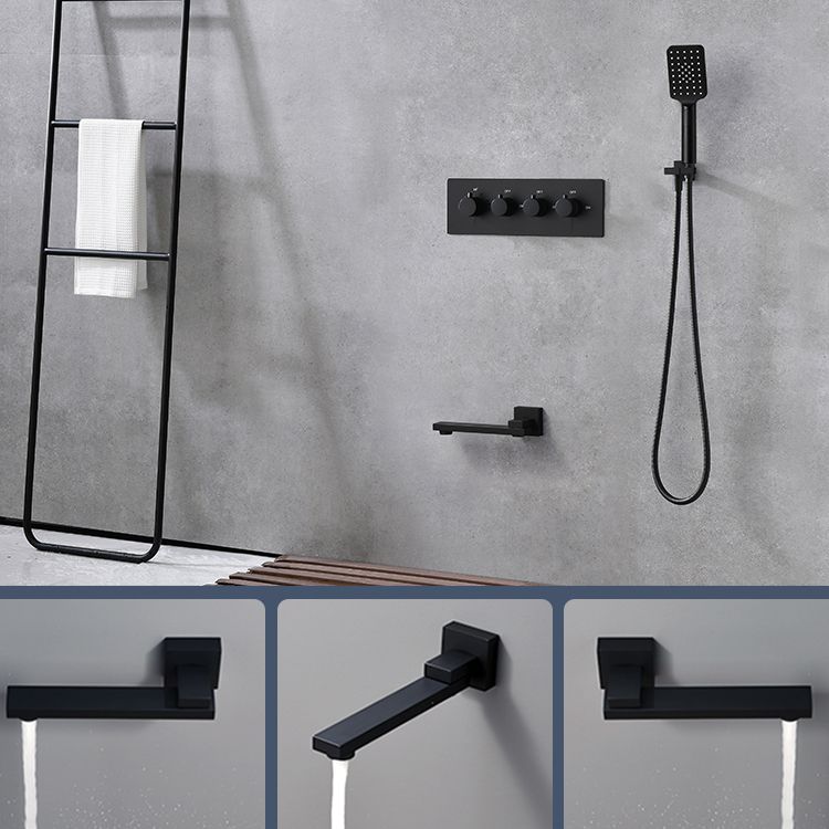 Modern Shower Trim Brass Slide Bar Included Adjustable Shower Head Shower Combo