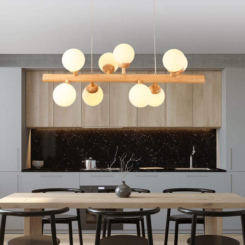 Modern Kitchen Island Lighting Globe Island Lighting Fixtures Wood Island Lamps in Brown