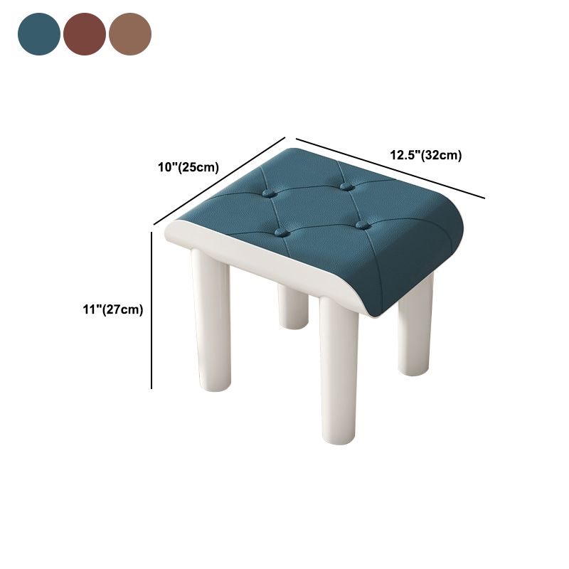 Contemporary Ottoman Faux Leather Acrylic Frame Tufted Rectangle Ottoman