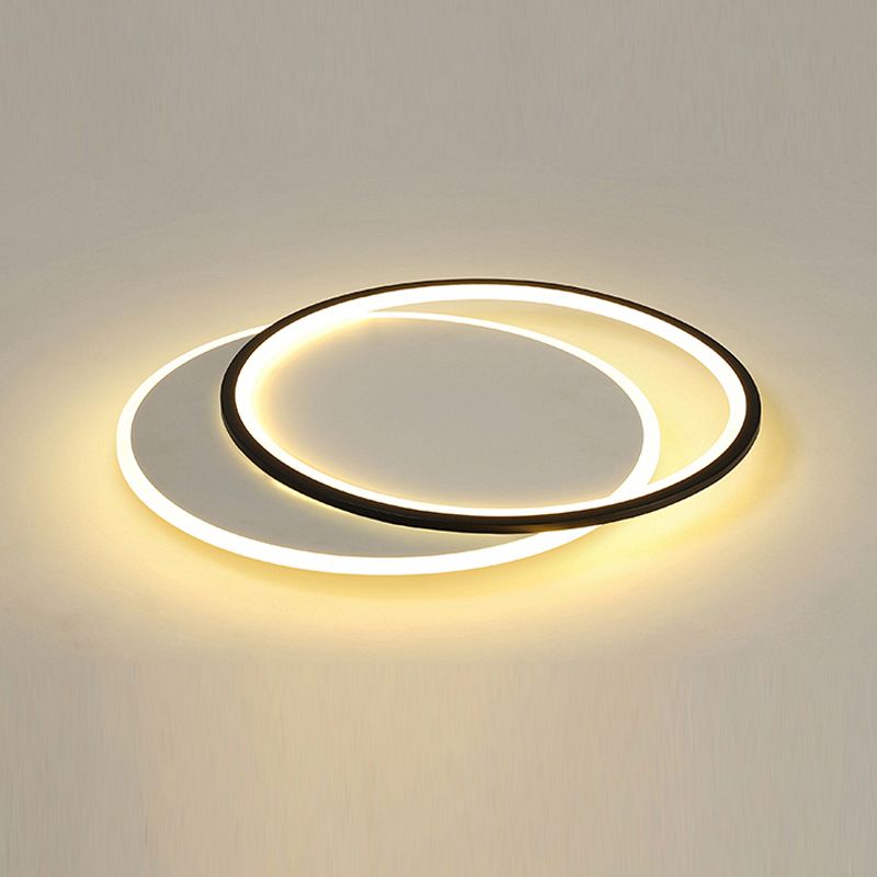 Black Circles Ceiling Light Fixture Minimalist LED Metal Ceiling Flush Mount