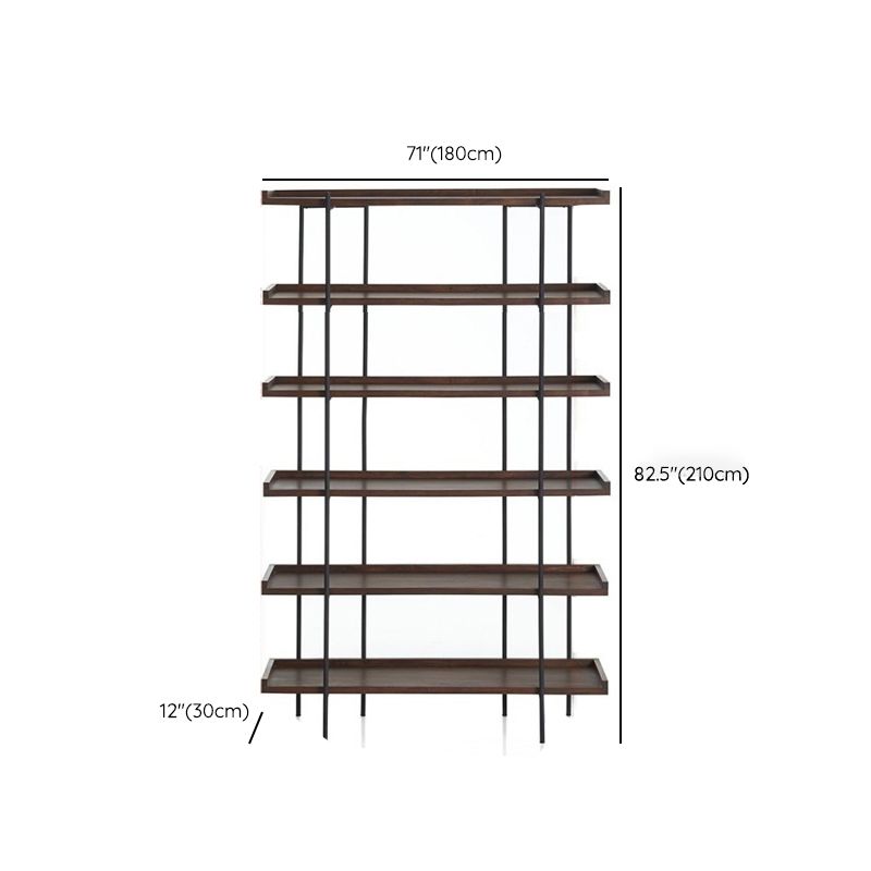 Wooden Standard Bookcase Industrial Open Back Bookshelf with Shelves