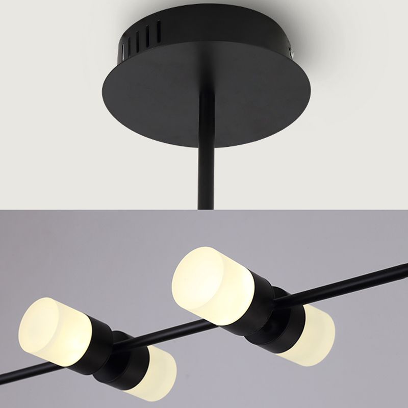 Luces colgantes de estilo contemporáneo de aluminio Fixtura de iluminación de isla lineal negra para comedor
