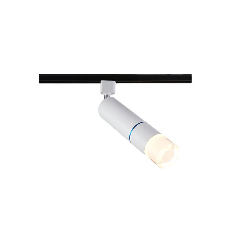 Tube Clothing Store Semi Flush Aluminium LED Modern Rotatable Flush Mount Lighting in White/Pink/Blue