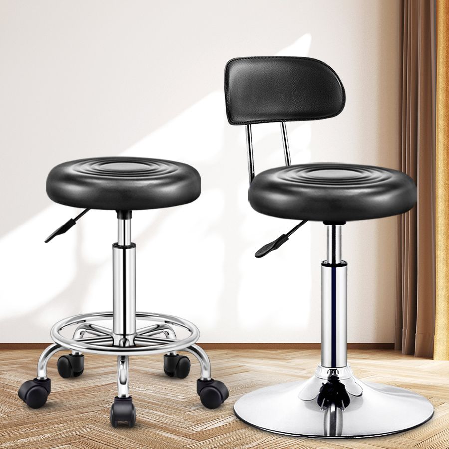 Modern Liftable Rotatable Counter Stool Steel Beauty Shop Bar Stool with Leather Cushion