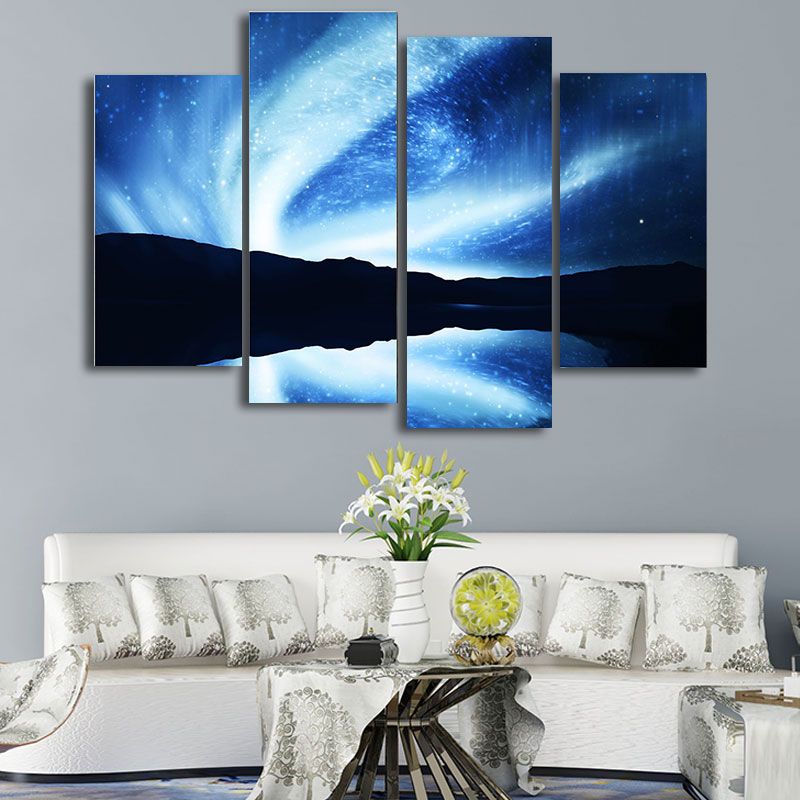 Kids Style Stars Spiral Paintings Dining Room Wall Art Decor in Blue, Multiple Sizes