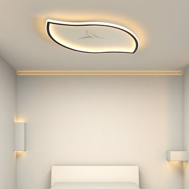 Moderne künstlerische LED-Deckenleuchte aus Eisen, Blattform, Unterputzmontage mit Acrylschirm