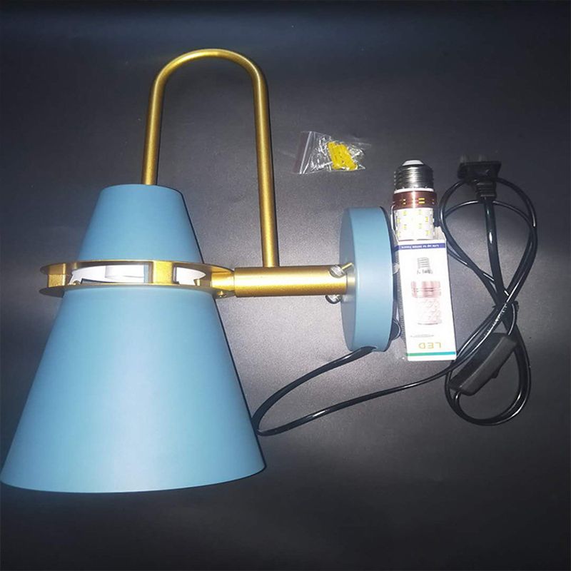 1 Light Metal Wall Mount Light Fixture Modern Dual Cone Wall Sconce Lighting for Bedroom